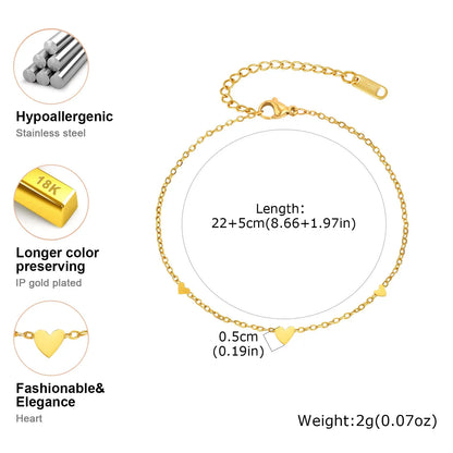 Tornozeleira Feminina Em Aço Inoxidável