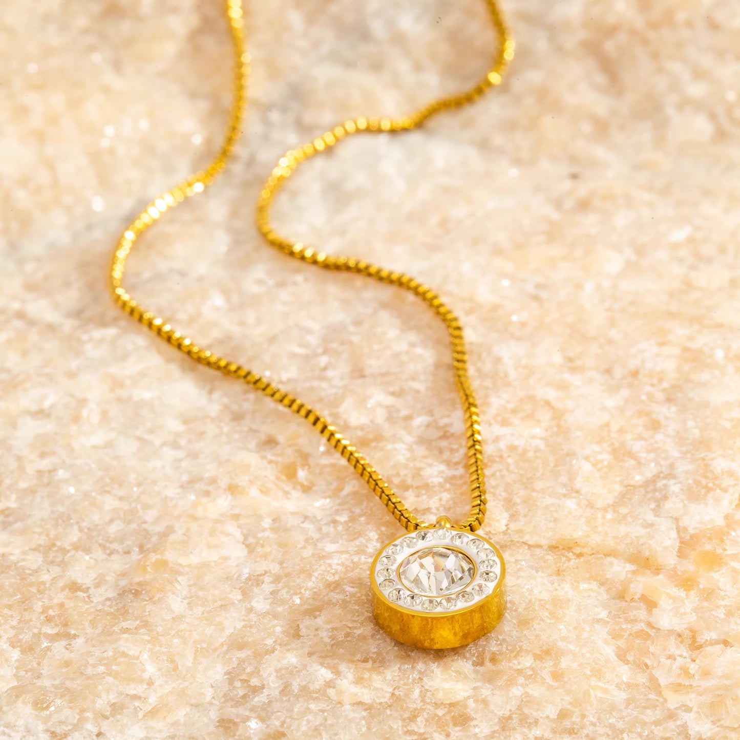 Colar Feminino Pendente Brilhante Polido Espelhado