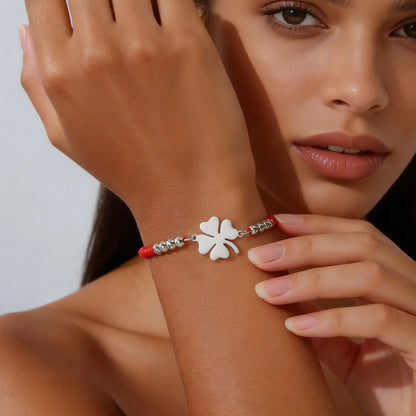 Pulseira Ajustável Aço Inoxidável Trevo