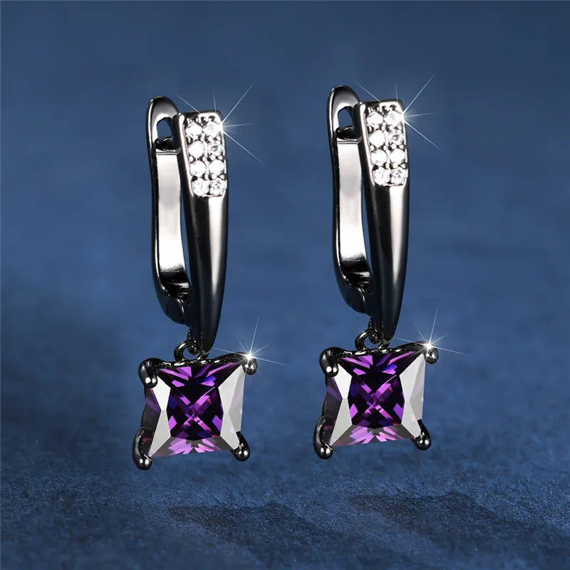 Brincos Quadrados Zircônia Cúbica