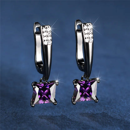 Brincos Quadrados Zircônia Cúbica