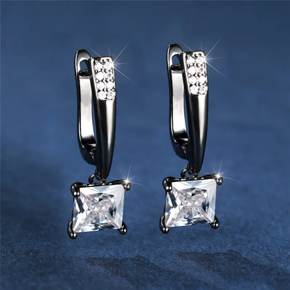 Brincos Quadrados Zircônia Cúbica