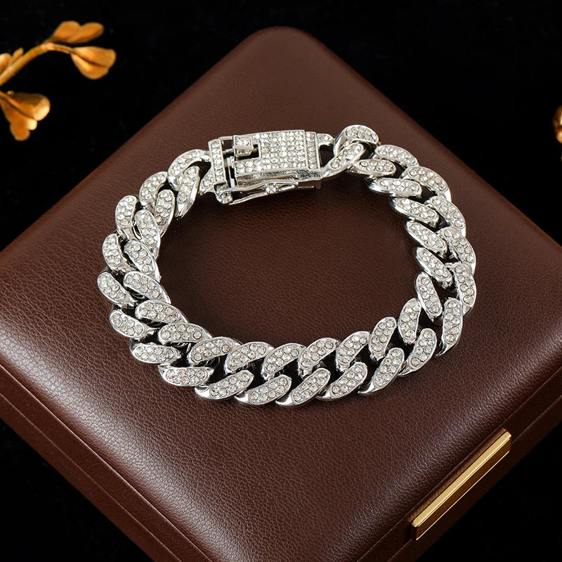 Conjunto de Joias - Corrente Cubana Feminina e Pulseira