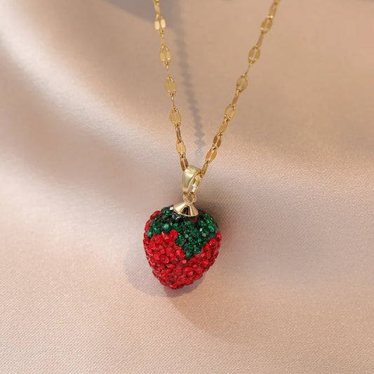 Colar Feminino Pendente Morango