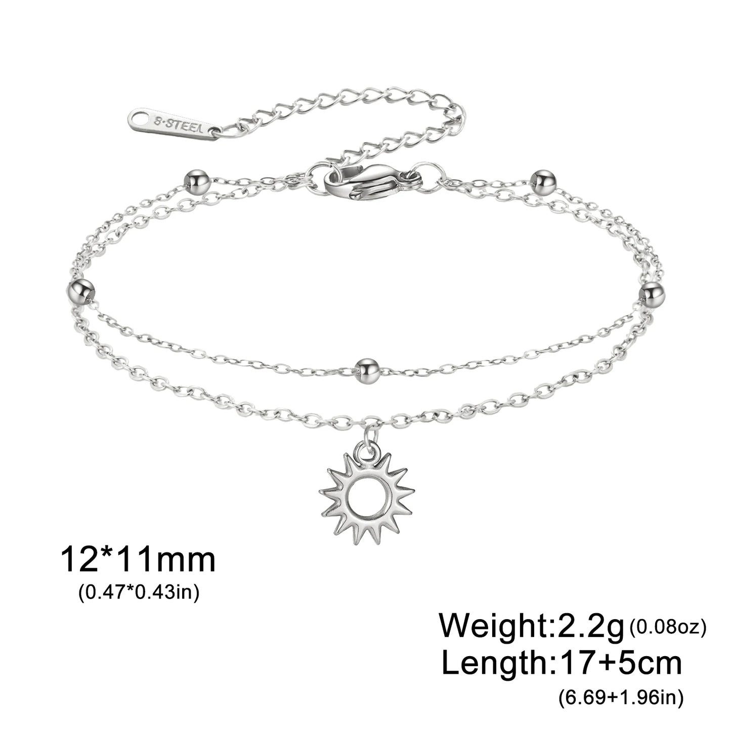 Pulseira Bracelete Com Pingente Sol Oco