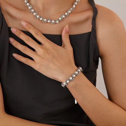 Conjunto de Joias - Colar e Pulseira Aço Inoxidável