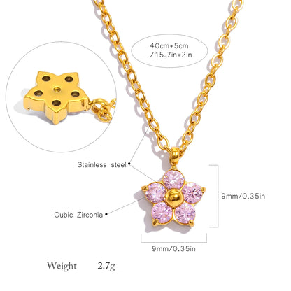 Colar Feminino Delicado Pingente de Flor