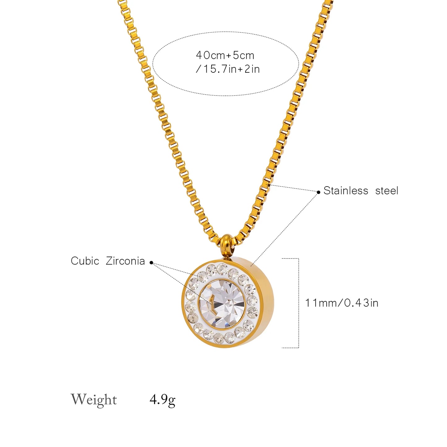 Colar Feminino Pendente Brilhante Polido Espelhado