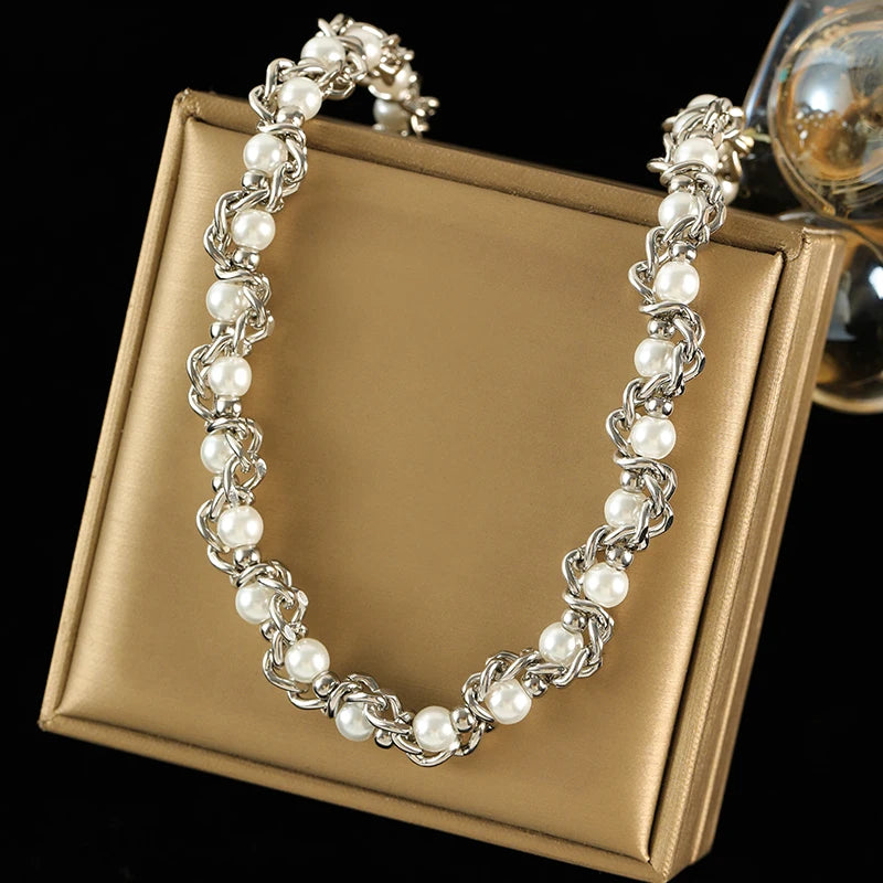 Conjunto de Joias - Colar e Pulseira Aço Inoxidável