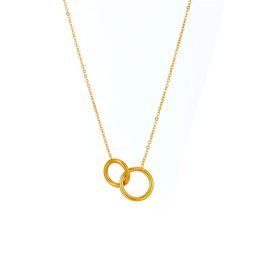 Colar Feminino Pendente Duplo Aço Inoxidável