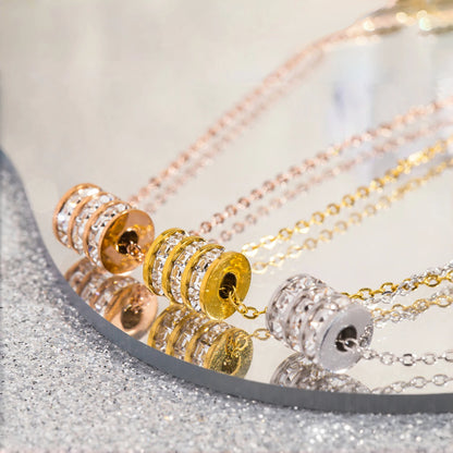 Colar Pingente Cilíndrico Brilhante