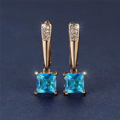 Brincos Quadrados Zircônia Cúbica